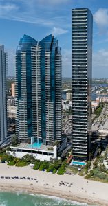 Jade Ocean Condos and Muse Residences in Sunny Isles Beach Aerial View