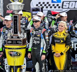 Kasey Kahne in Winner's Circle at Bristol Motor Speedway during NASCAR Sprint Cup Food City 500