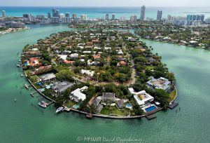 La Gorce Island Private Island Estates in Miami Beach Aerial View