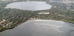 Lake Harriet and Bde Maka Ska Lake in Minneapolis, Minnesota Aerial View Bde Maka Ska, Bde Maka Ska aerial, Bde Maka Ska lake, Lake Harriet, ake, Lake Calhoun, Lake Calhoun aerial, Lake Calhoun real estate, Chain of Lakes, park, city park, real estate, waterfront, lakefront, beaches, boating, Grand Rounds National Scenic Byway, Hennepin County, Minnesota, Jo Pond, Berry Park, East Bde Maka Ska, Lake Harriet Bandshell Park, Thomas Sadler Roberts Bird Sanctuary, Lakewood Cemetery, Lake Harriet North Beach, boats, marina, moorings, Linden Hills, Uptown, Lake Point, water, aerial, aerial photographer, aerial photography, United States, color, horizontal, David Oppenheimer, 1-13985601741,