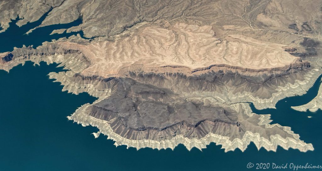 Lake Mead National Recreation Area and Temple Mesa in Nevada Aerial View