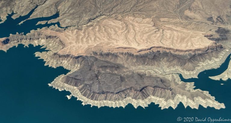 Lake Mead National Recreation Area and Temple Mesa in Nevada Aerial View