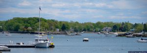 Larchmont Harbor and Manor with Sailboats