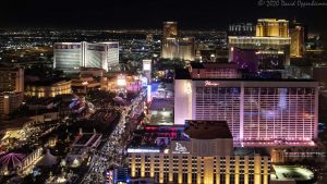 Las Vegas Strip at Night Aerial View