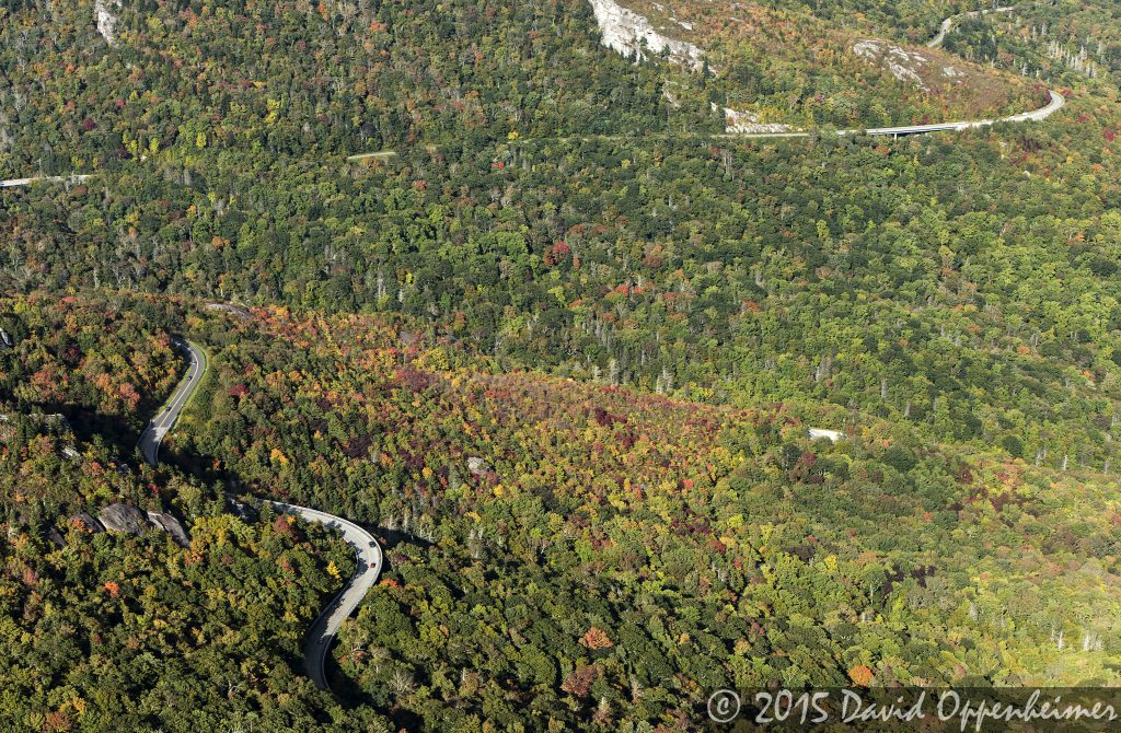 Linn Cove Viaduct and Grandfather Mountain along the Blue Ridge Parkway