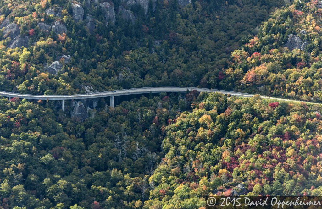 Linn Cove Viaduct and Grandfather Mountain along the Blue Ridge Parkway