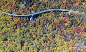 Linn Cove Viaduct Blue Ridge Parkway aerial view 8686 scaled