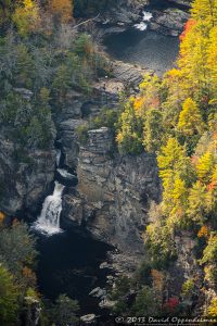Linville Falls Waterfall Aerial Photo