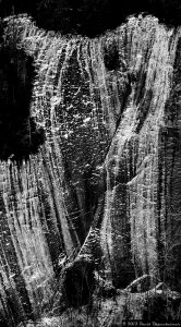 Ice on Cliffs in Black and White - Looking Glass Rock Aerial Photo