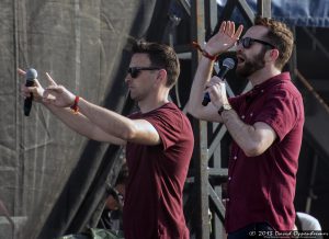 Jim Shearer of VH1 and James Montgomery of MTV at Hangout Music Festival