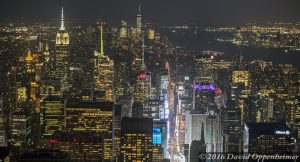 Manhattan Skyline Aerial at Night