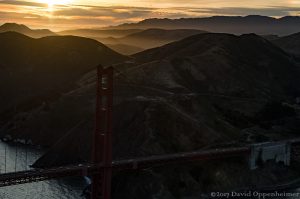 Golden Gate Bridge and Marin County at Sunset