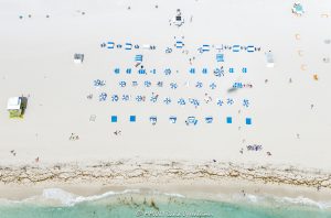 Miami Beach Umbrellas at Lummus Park Aerial View
