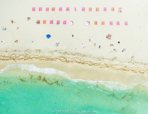 Miami Beach Umbrellas at the Decoplage Aerial View