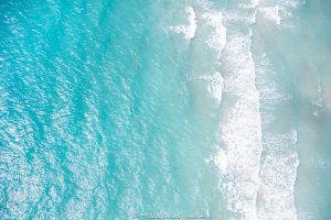 Miami Beach Aerial View the Ocean and Waves on the Beach