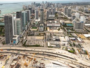 Downtown Miami and Brickell Skyline Aerial View