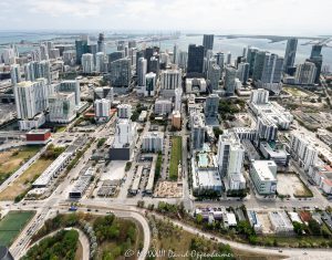 Downtown Miami and Brickell Skyline Aerial View