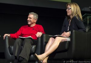 Moog Music CEO Mike Adams and Mayor Esther Manheimer at Moogfest