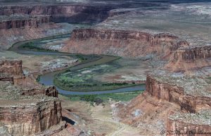 Mineral Canyon Bottom and Airstrip along the Green River on the border of Canyonlands National Park Aerial