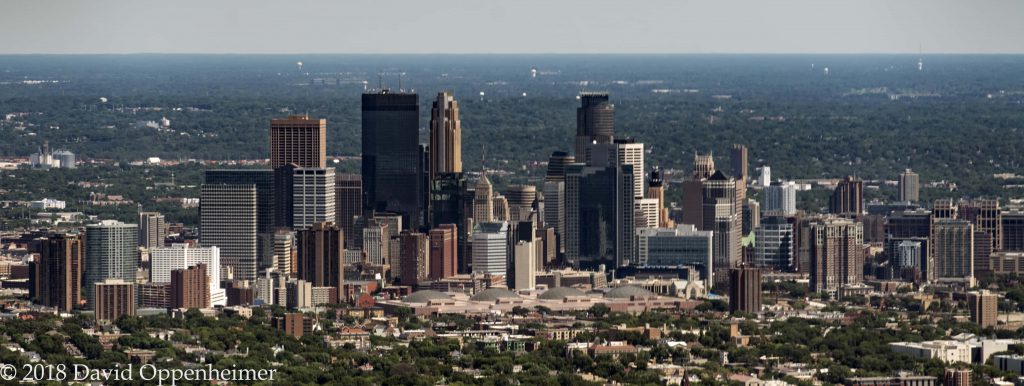 Downtown Minneapolis Minnesota Aerial Cityscape