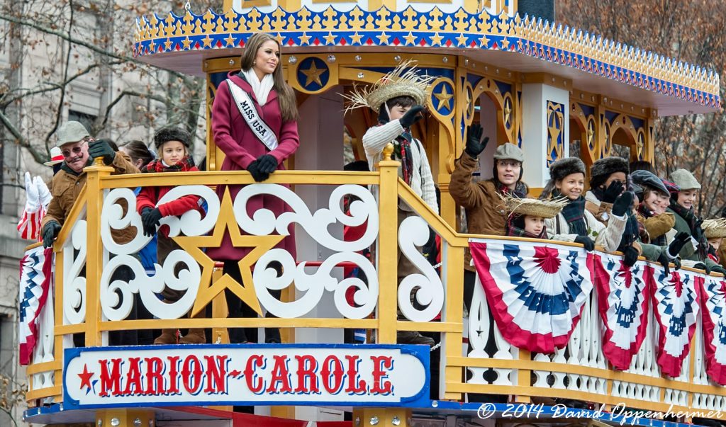 Miss USA on Marion-Carole Showboat Float at Macy’s Thanksgiving Day Parade