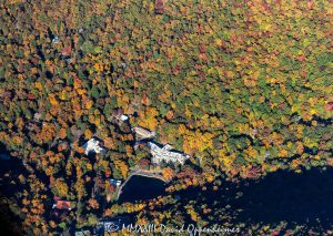 Montreat Conference Center and Montreat College in Montreat, North Carolina with Autumn Colors Aerial View