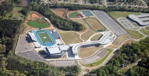 Morrow Jr /Sr High School in Ellenwood, Georgia Aerial View