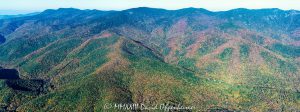 Mount Mitchell State Park and the Black Mountains Range with Autumn Colors Aerial View