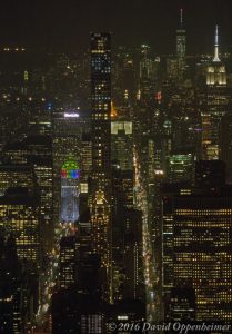 Skyline of New York City - Manhattan Night Aerial