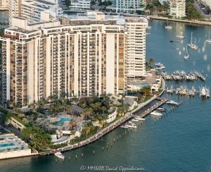 Nine Island Avenue Condo on Belle Isle in Miami Beach Aerial View