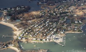 Noroton Neck in Oyster Bay - Darien Connecticut Aerial