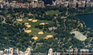 Central Park North Meadow in New York City Aerial View