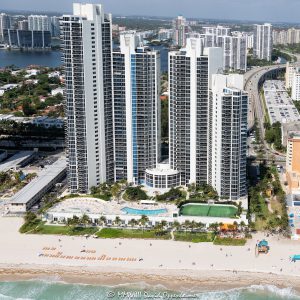 Ocean Two Condo on Sunny Isles Beach Aerial View