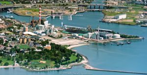 Seaside Park, University of Bridgeport, and PSEG Power Bridgeport Harbor Station Unit 5 Aerial View
