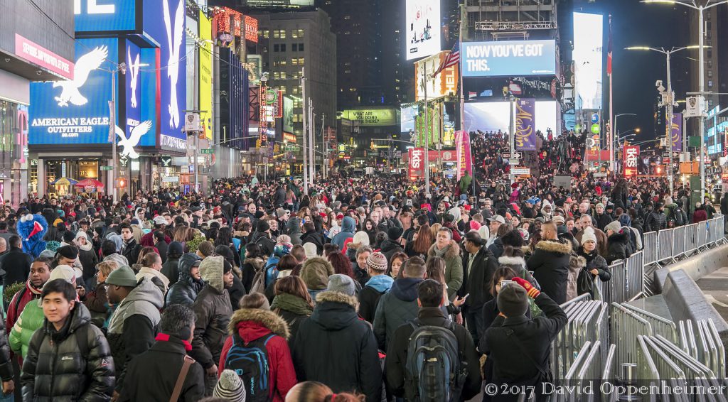 Times Square Crowd of People in New York City