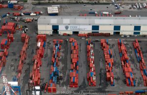 Penn Terminals Shipping Containers in Eddystone, Pennsylvania Aerial View