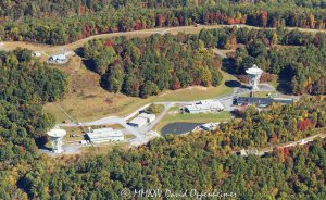 Pisgah Astronomical Research Institute PARI radio telescopes aerial view 8483