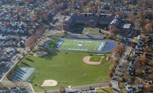 Port Chester High School in Rye Brook, New York Aerial View