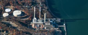 Port Jefferson Generating Station in New York Aerial View