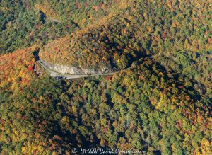 Pounding Mill Overlook 413 Blue Ridge Parkway autumn colors aerial view 6982