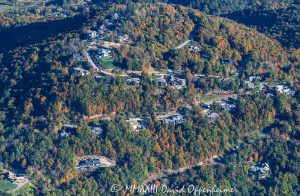 Reynolds Mountain Luxury Gated Community in North Asheville with Autumn Colors Aerial View