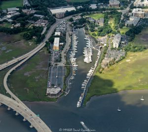 Ripley Light Marina in Charleston South Carolina Aerial View