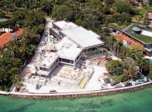 Robert Pera's House at 23 E Star Island Dr Construction Miami Beach Aerial View