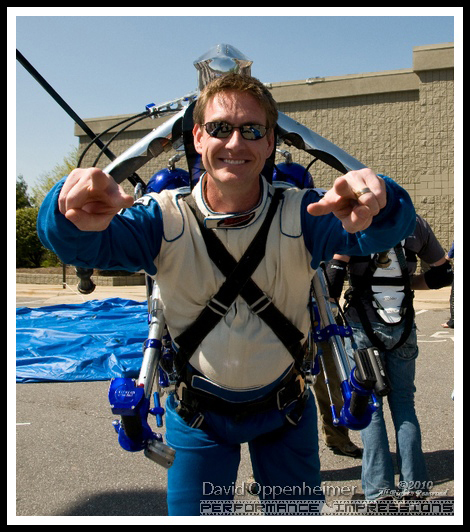 Rocketman Dan Schlund with Rocket Belt Jet Pack at ActionFest Film Festival Stunt Show
