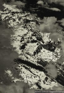 Rocky Mountains in Colorado with Snow Aerial Black and White