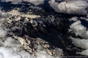 Rocky Mountains in Colorado with Snow Aerial Black and White