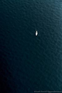 Sailboat Adrift on Lake Washington Aerial