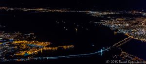 San Francisco Bay Area at Night Aerial Photo