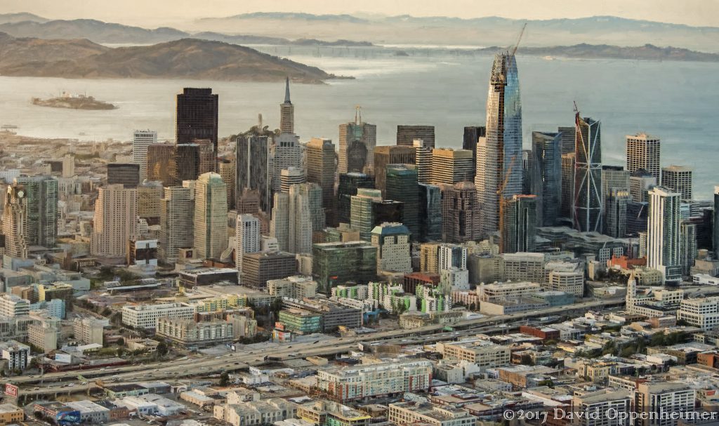 San Francisco Financial District Skyline Painting