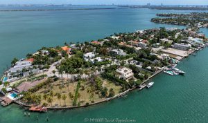 San Marco Island in Miami Beach Aerial View